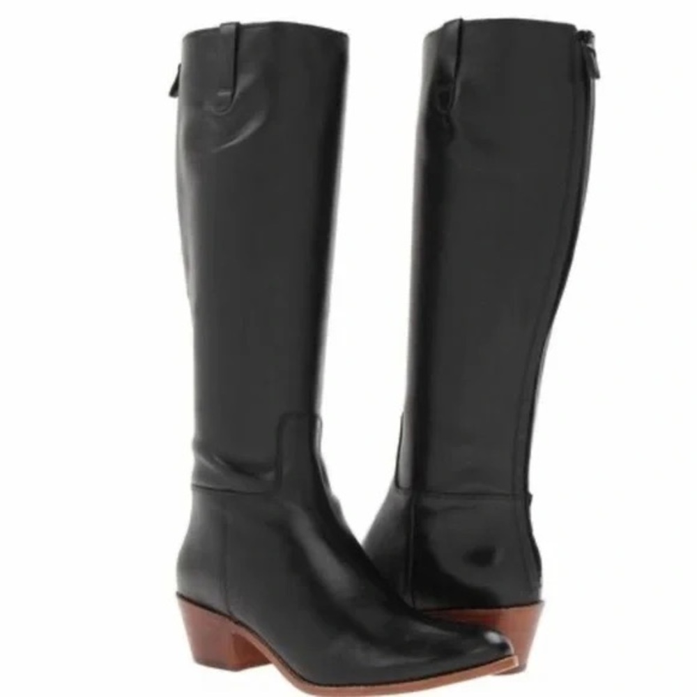Cole Haan Black Leather Heeled Boots